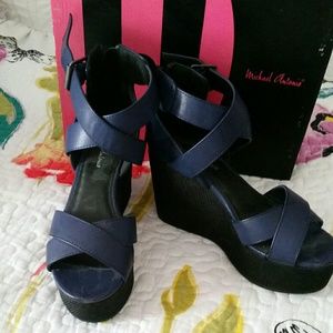 NEW!! Michael Antonio Navy Blue Wedges